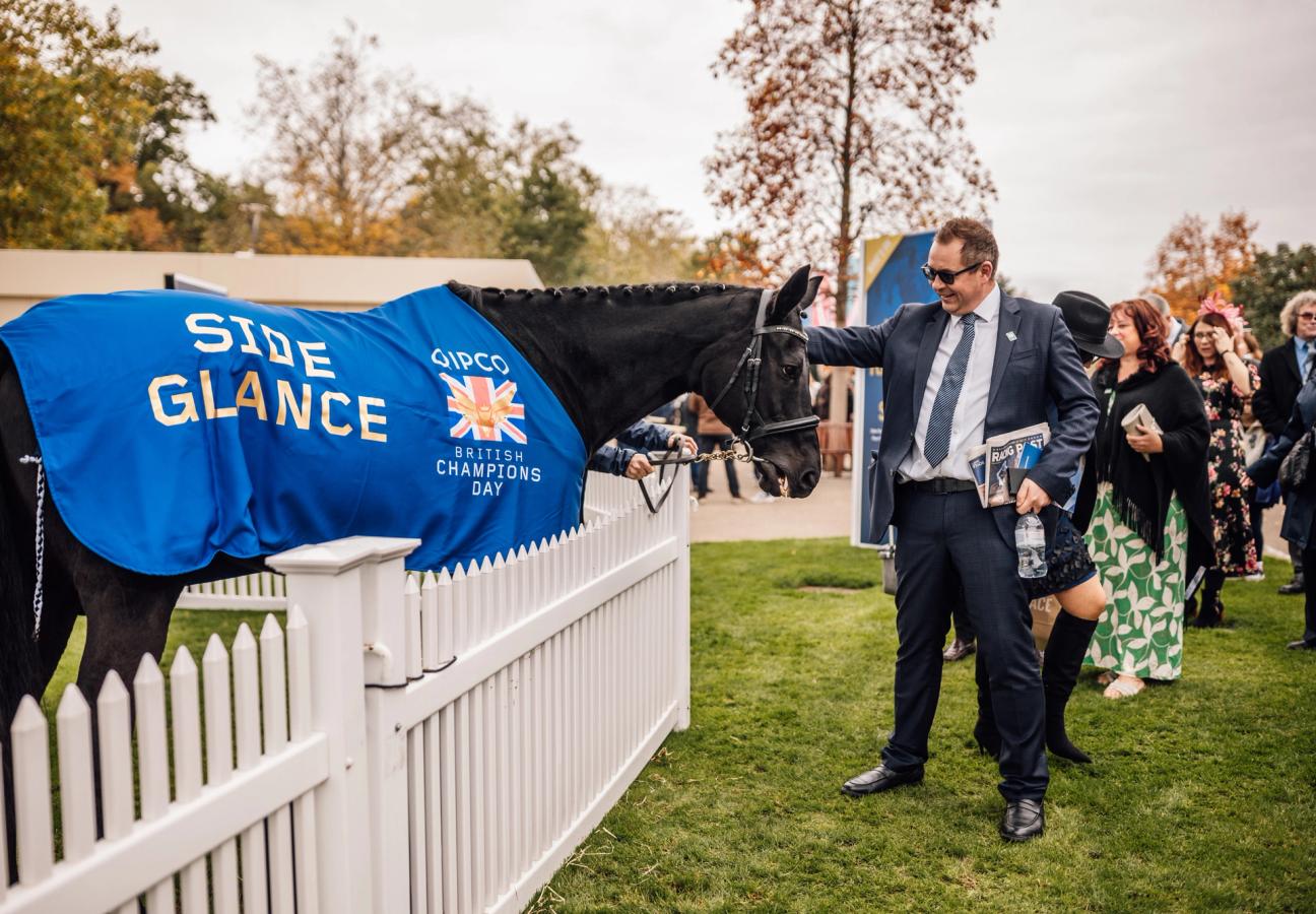 Side Glance meeting racegoers beside the Ascot parade ring