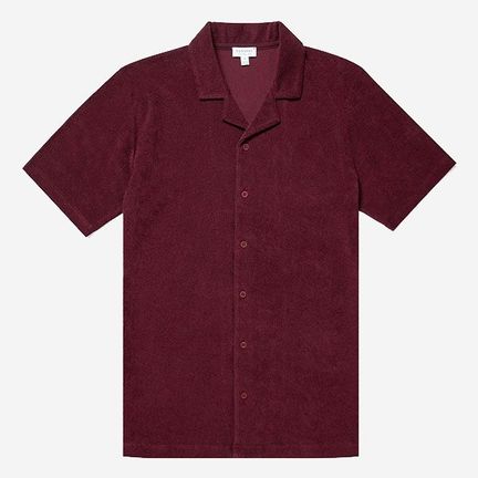 Sunspel Organic Cotton Towelling Camp Collar Shirt