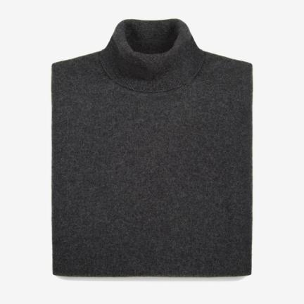 Charcoal Grey Pure Cashmere Roll Neck
