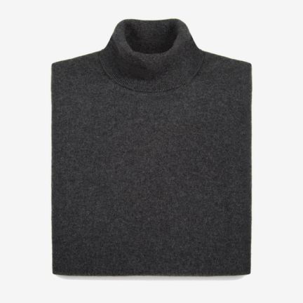 Charcoal Grey Pure Cashmere Roll Neck