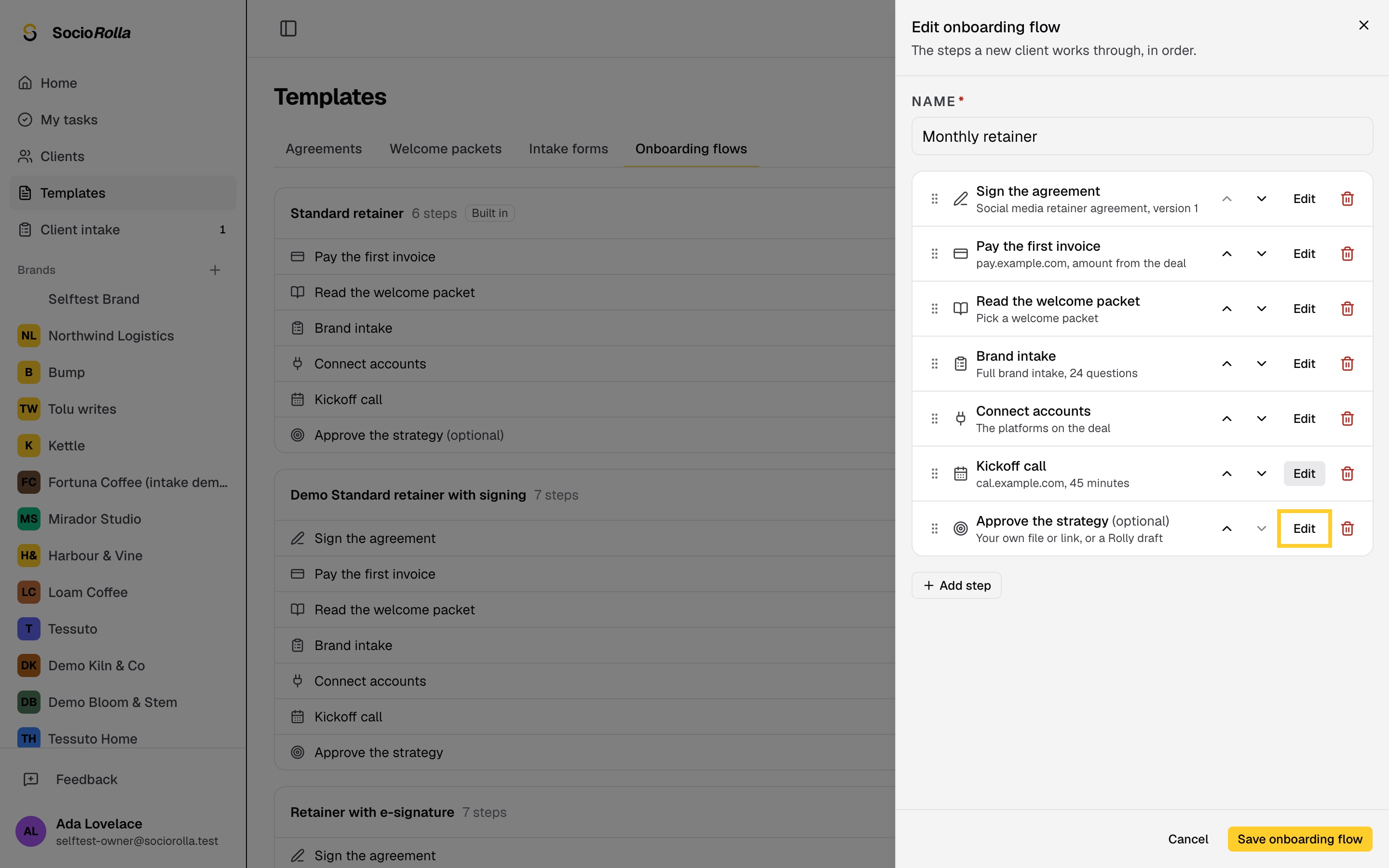 Step 8: Optional steps can be skipped by the client.