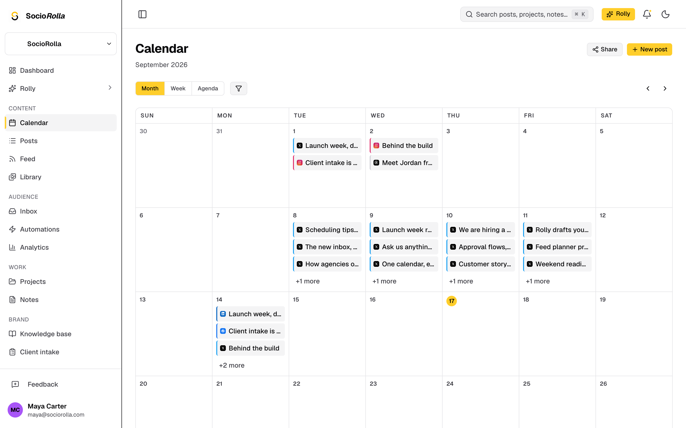 A month of posts on the SocioRolla calendar.
