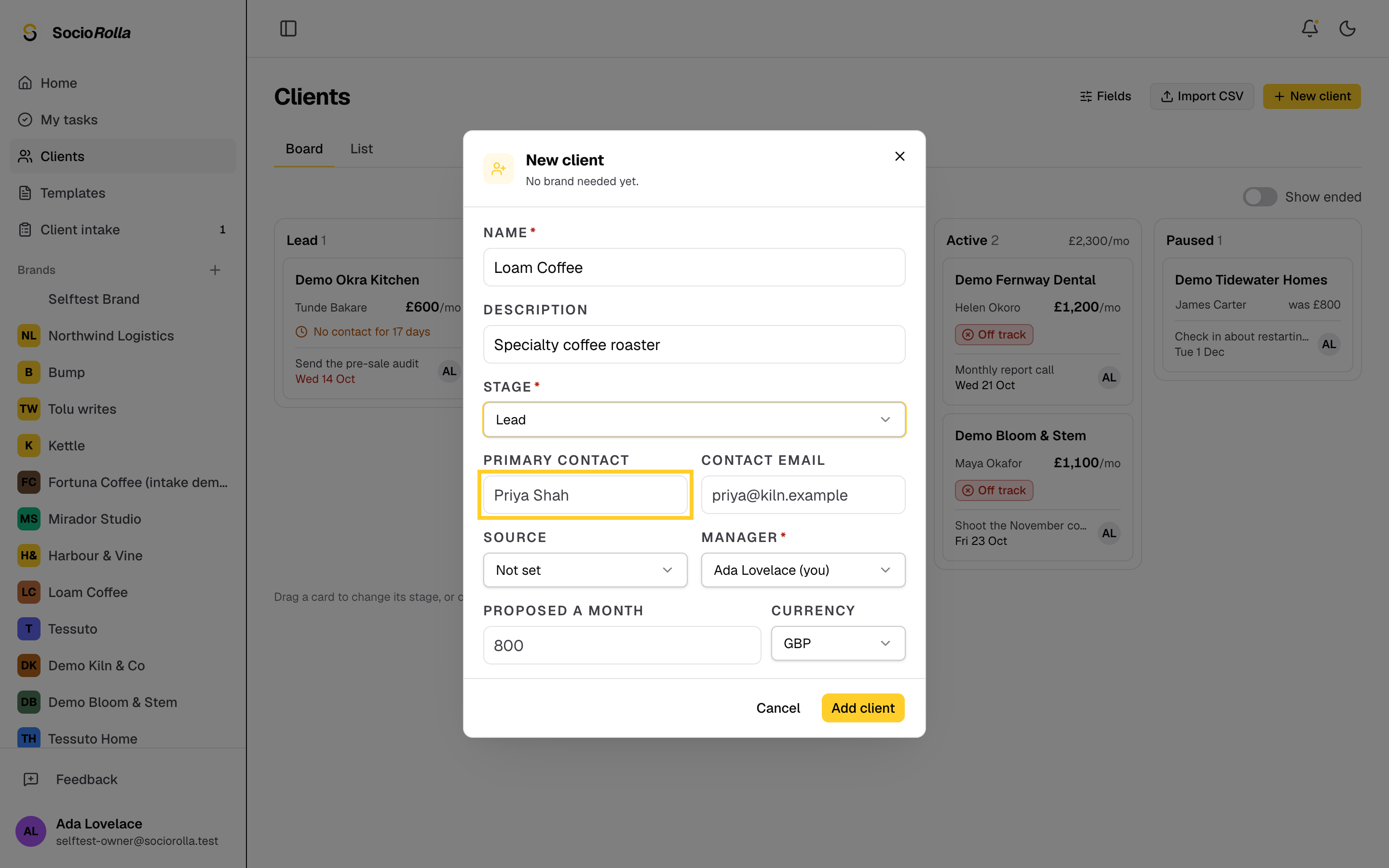 Step 5: Add the person you deal with and their email.
