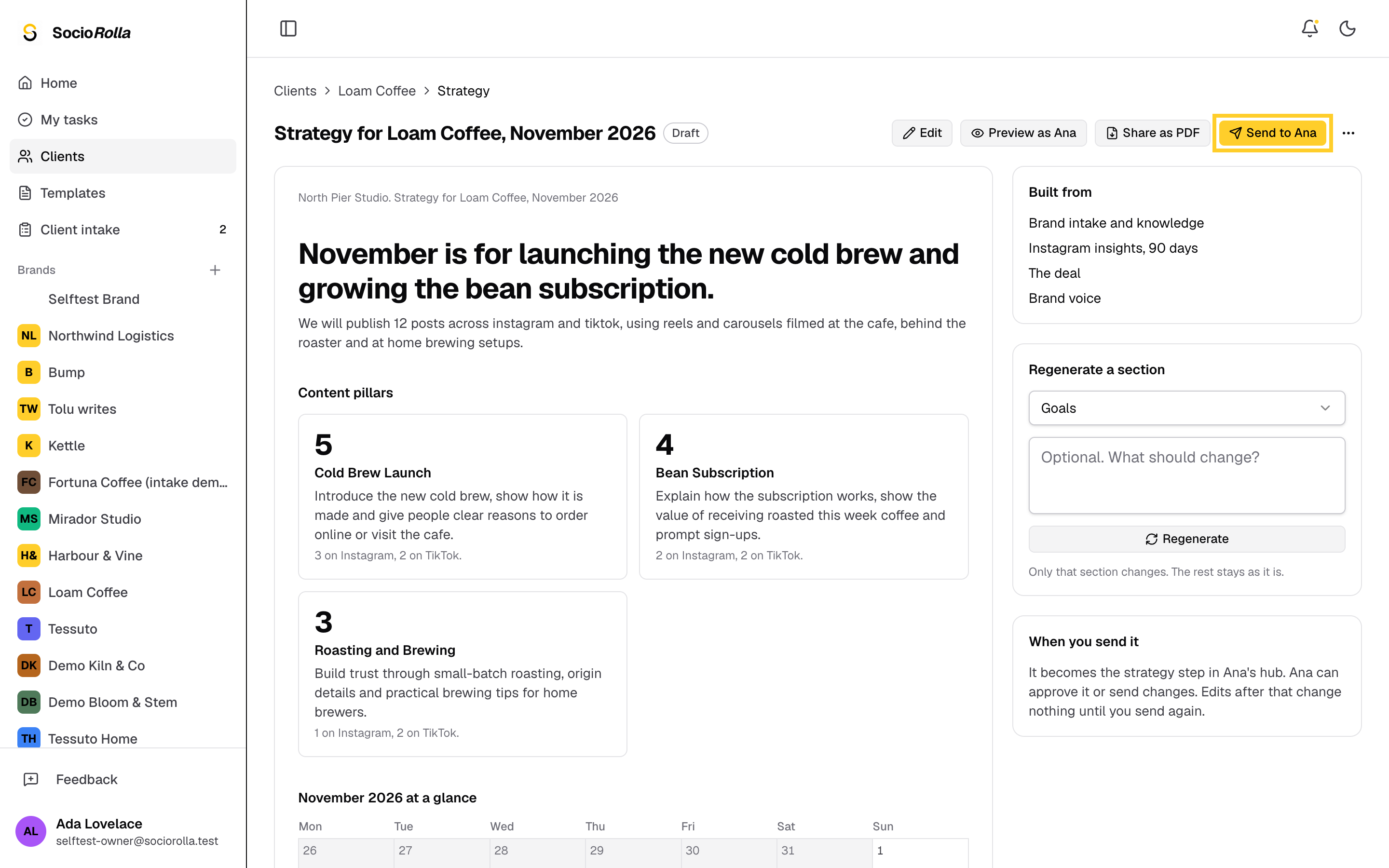Step 8: When it reads right, send it to the client's hub.