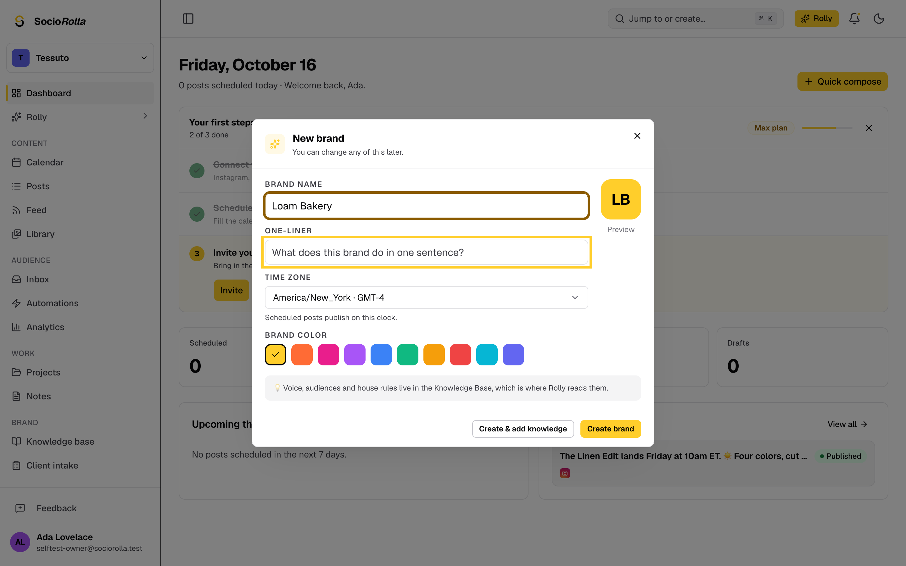 Step 4: Add a one-liner saying what the brand does.
