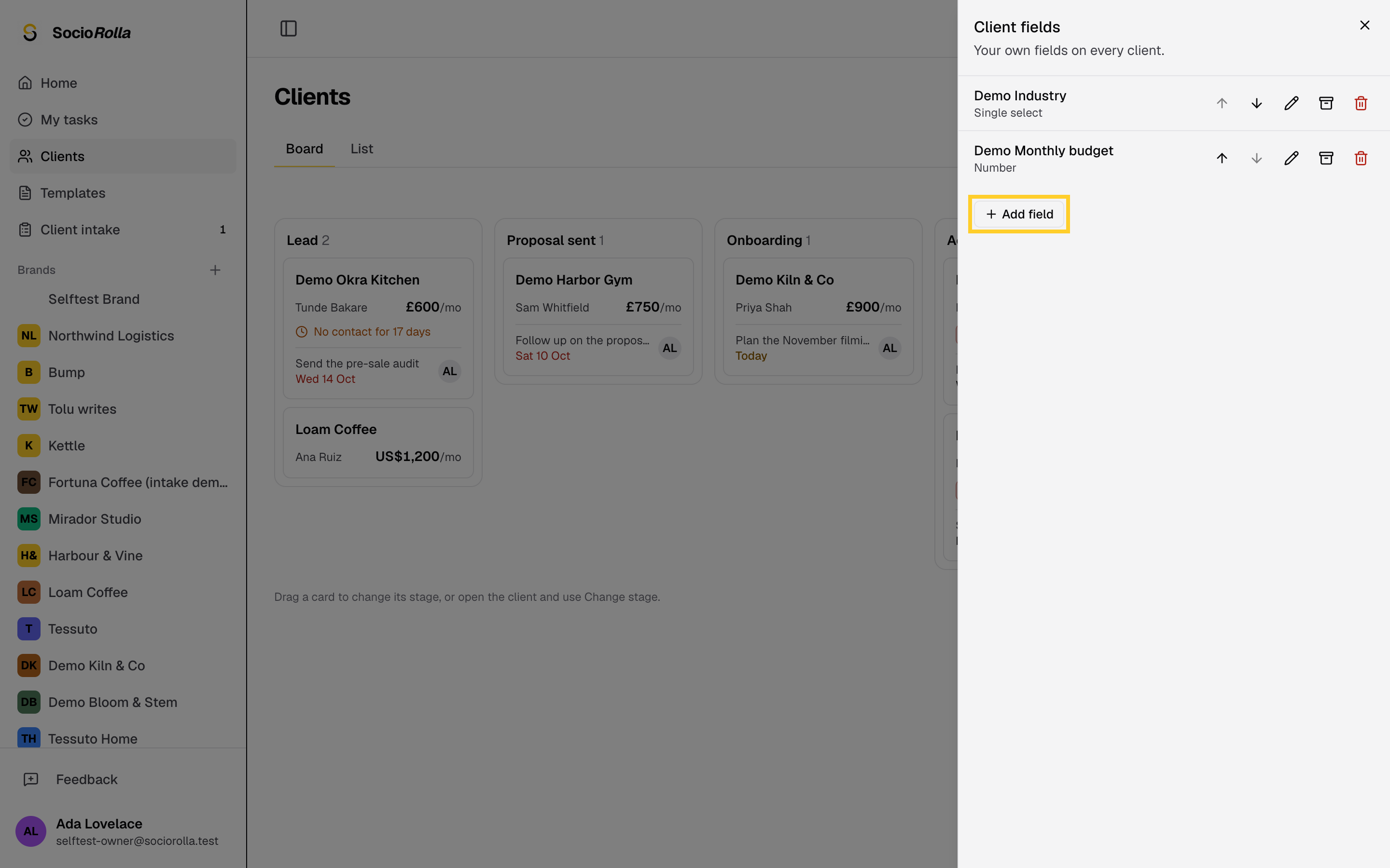 Step 2: Click Add field.