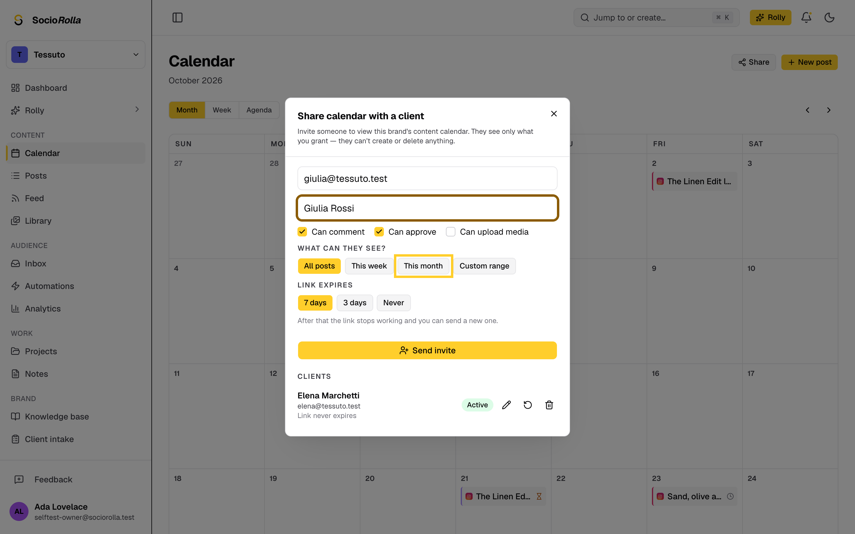Step 3: Choose what they can do and which posts they see.