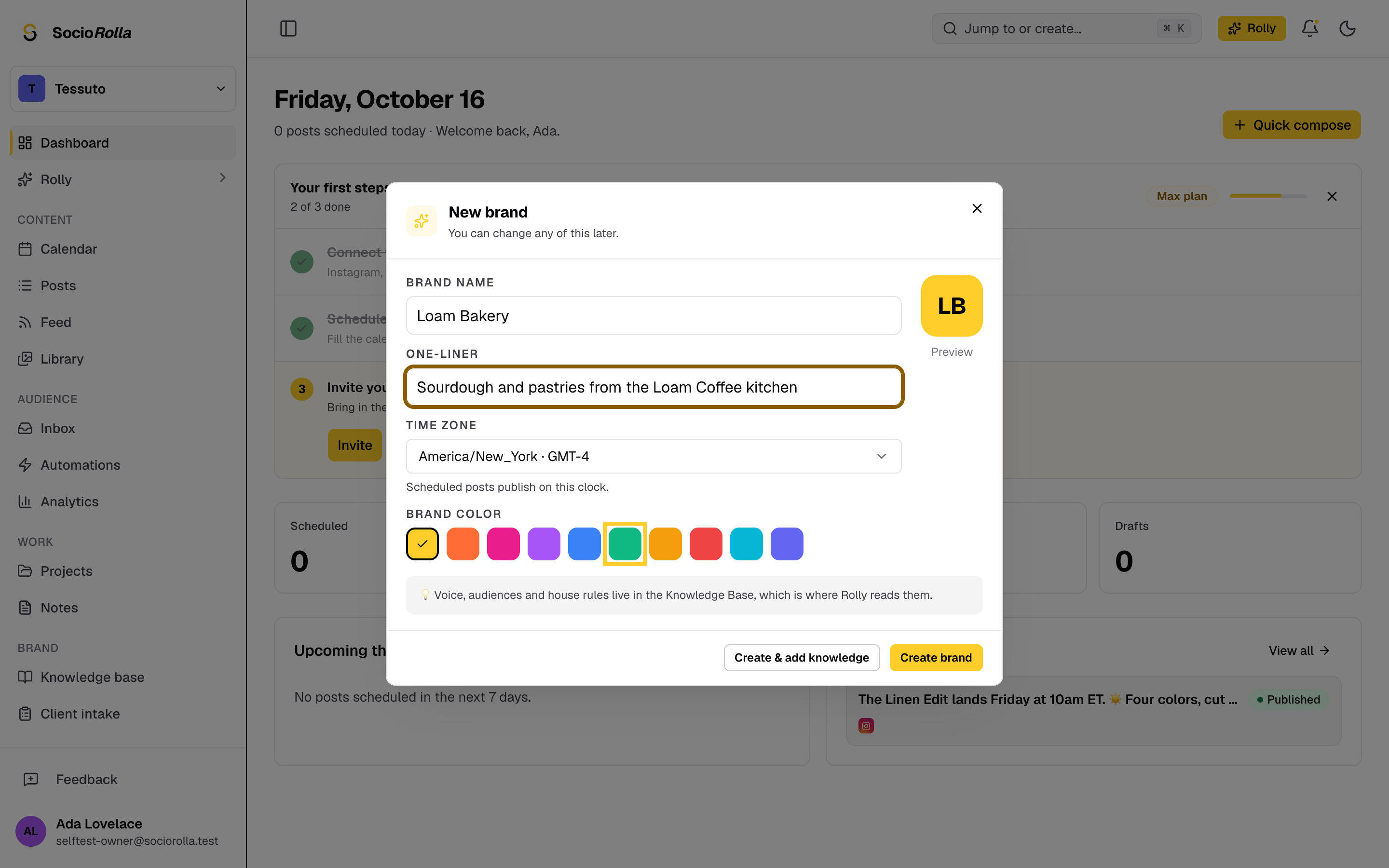 Step 6: Pick a colour so you can tell your brands apart at a glance.