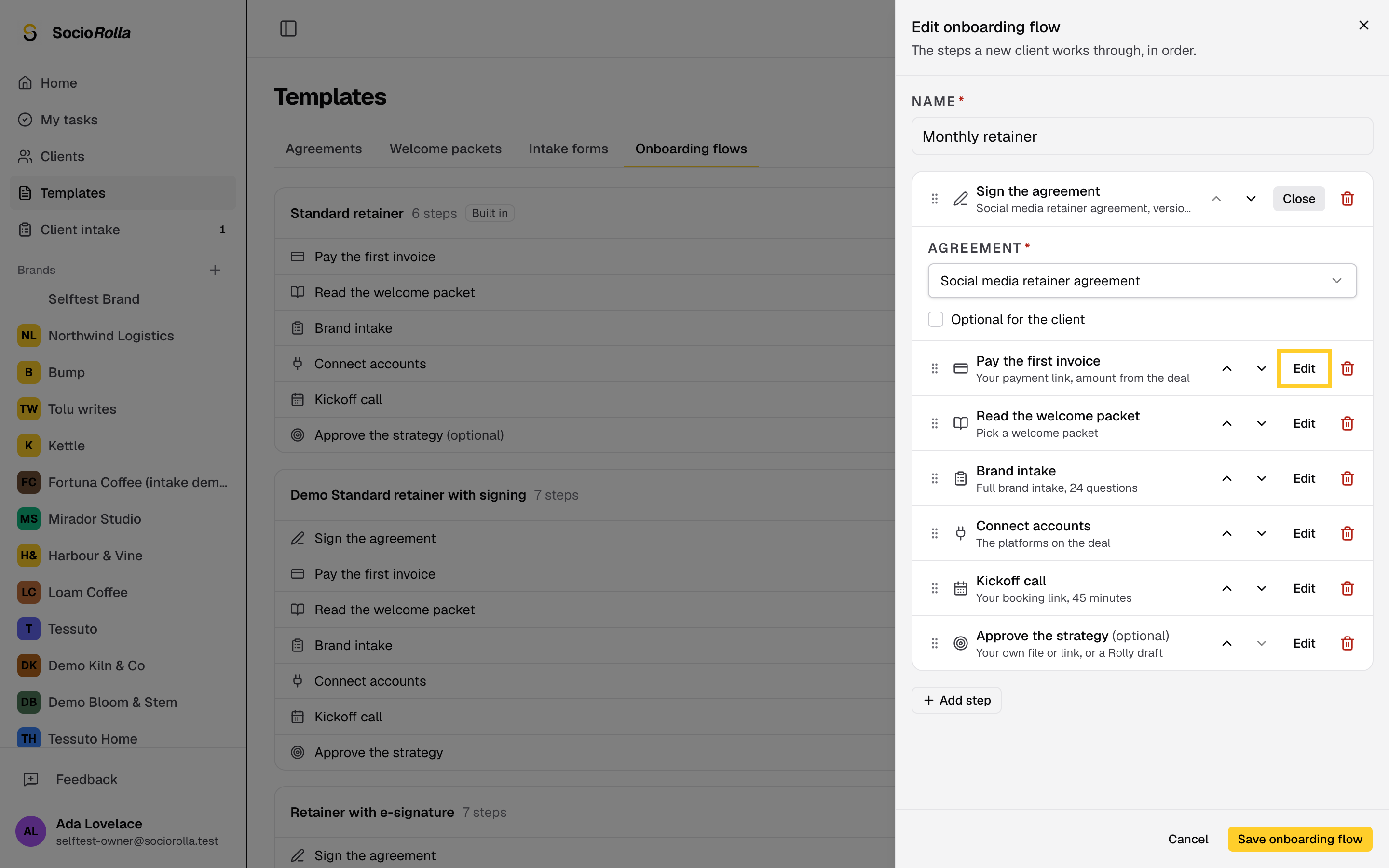 Step 6: On the payment step, paste your own payment link and a note.