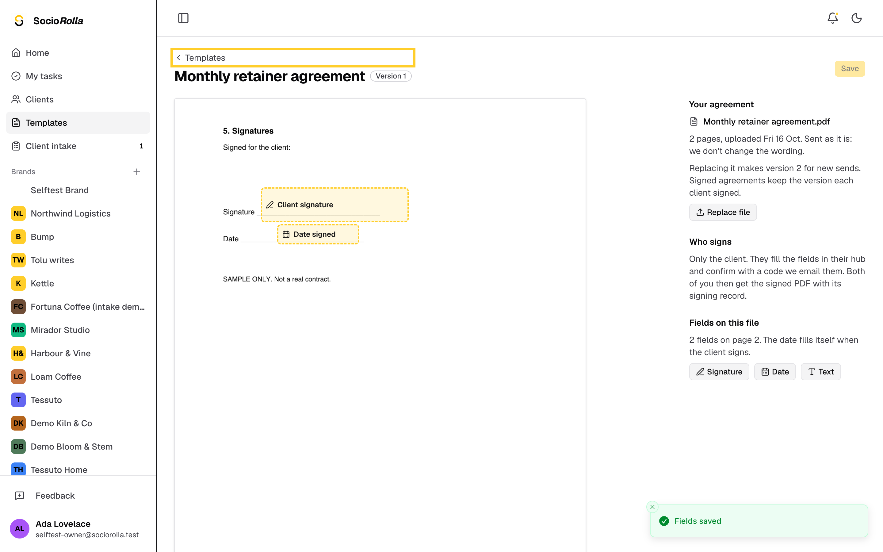 Step 7: Back on Templates, open Welcome packets.