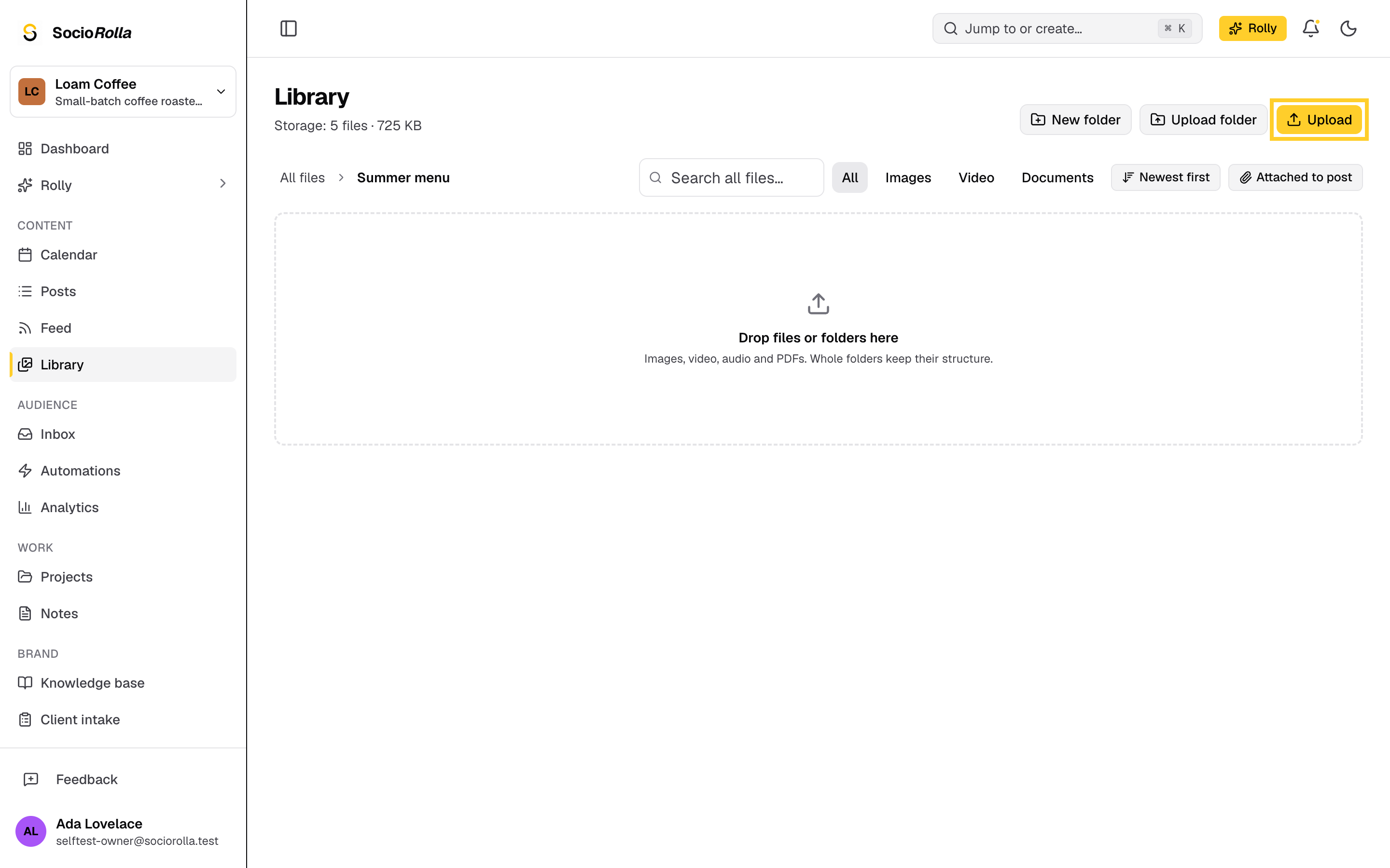 Step 3: Click Upload and choose your files.