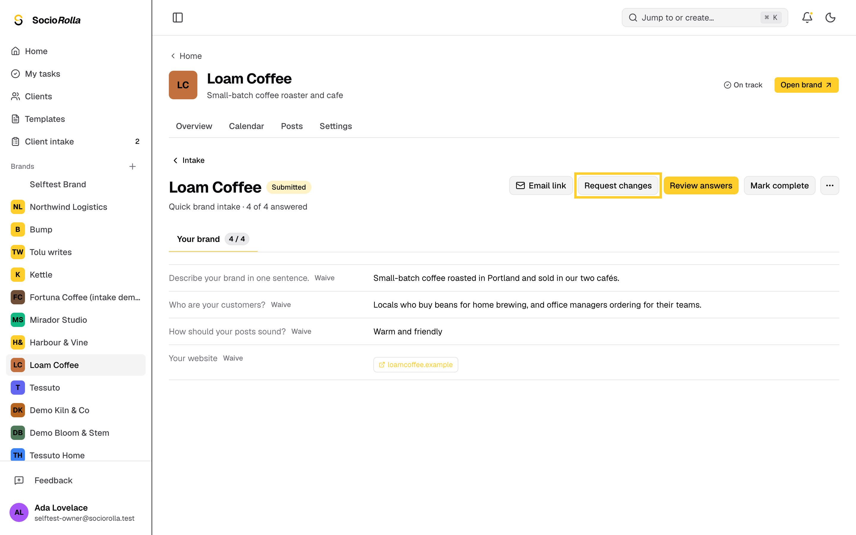 Step 5: Send it back with Request changes, or Mark complete when it has what you need.