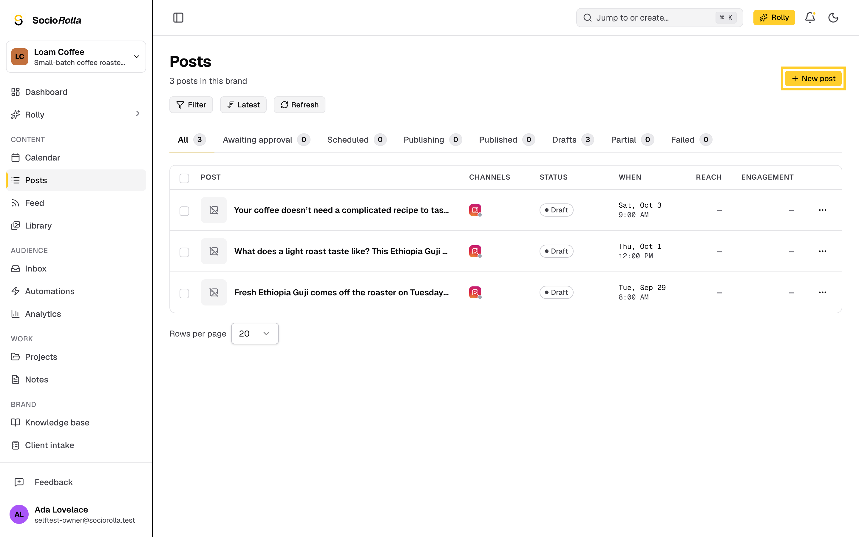 Step 1: Start a post as usual.
