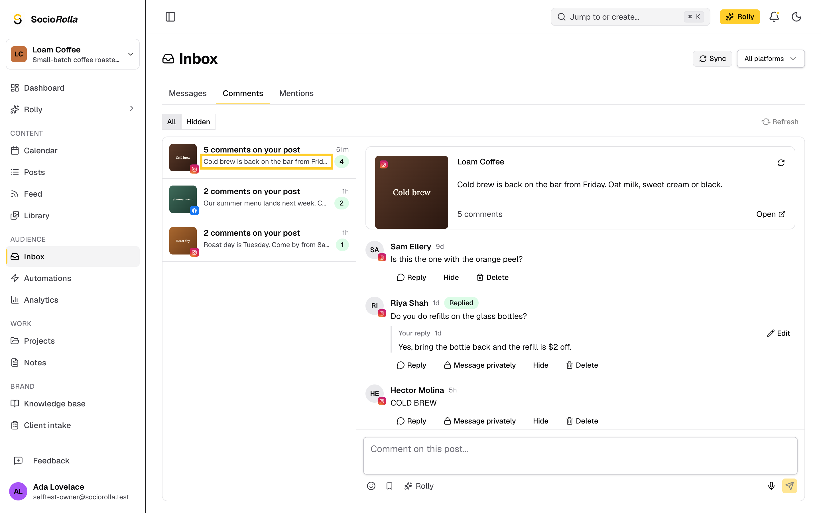 Step 2: Open a post to read all its comments.