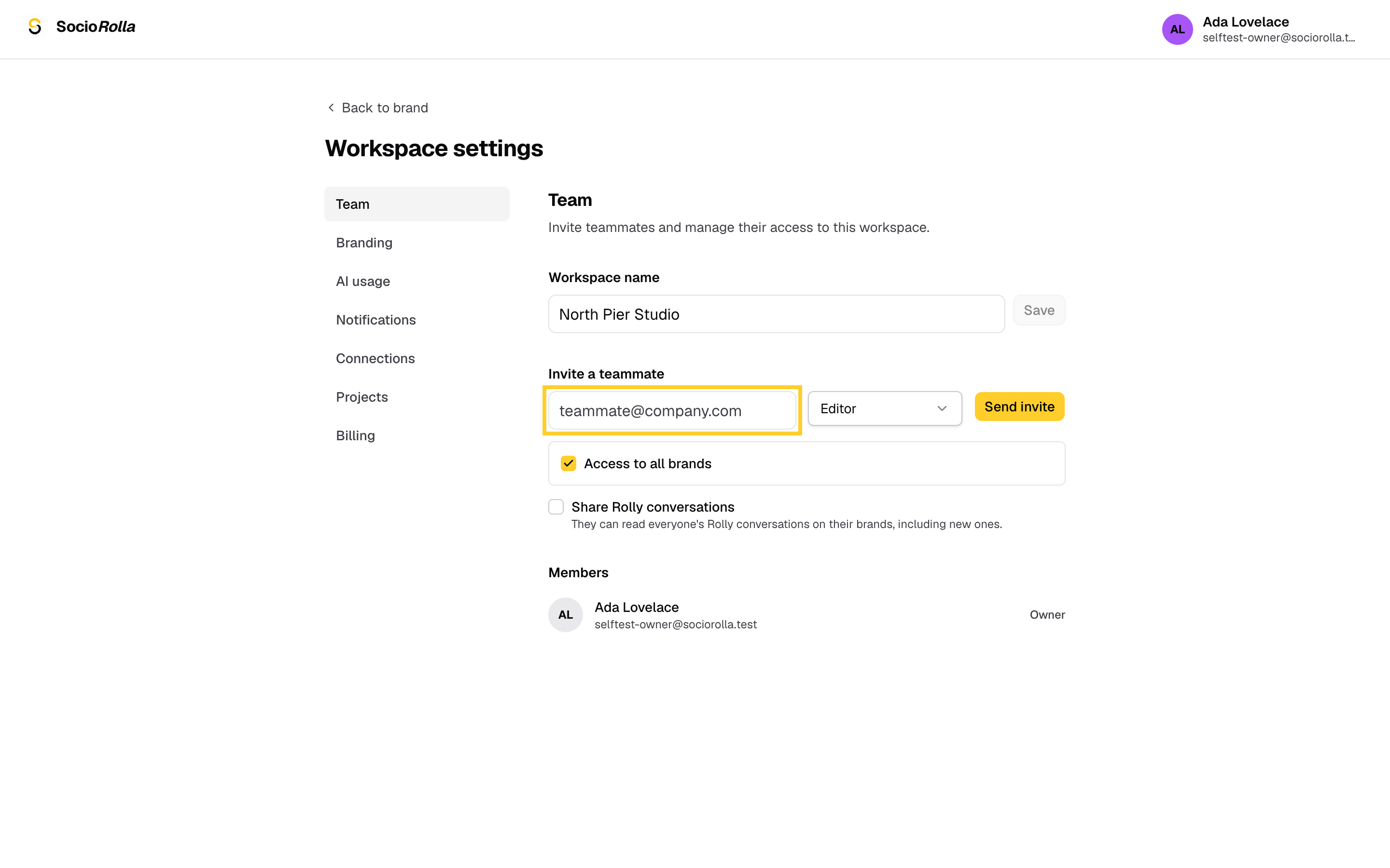 Step 3: Type the email address of the person you want to invite.