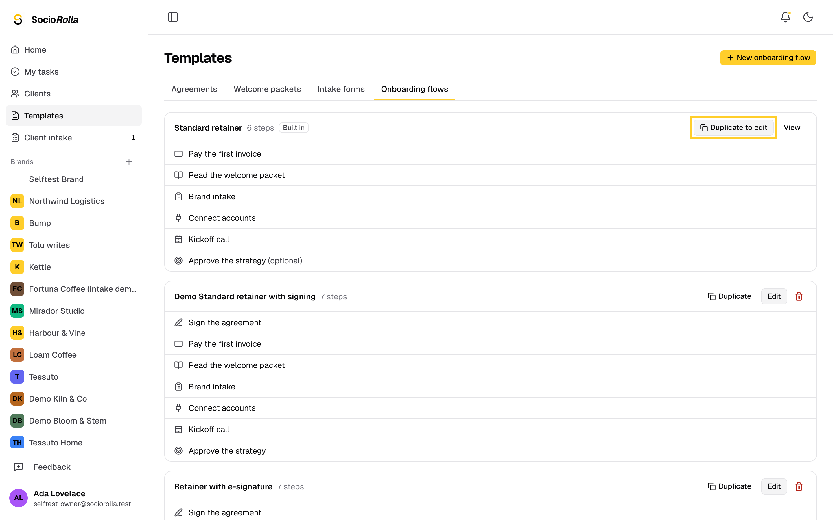Step 2: Duplicate the built-in Standard retainer to make it your own.