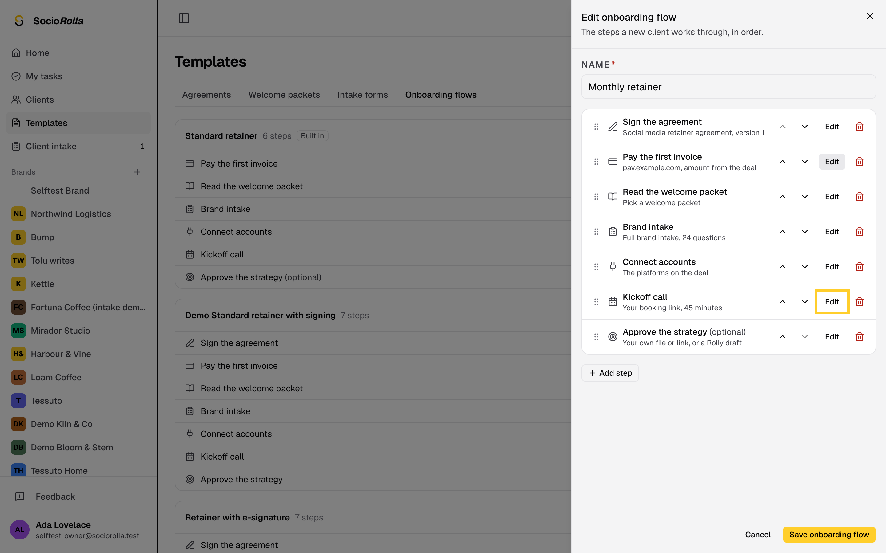 Step 7: Give the kickoff call your booking link so the client picks a time.