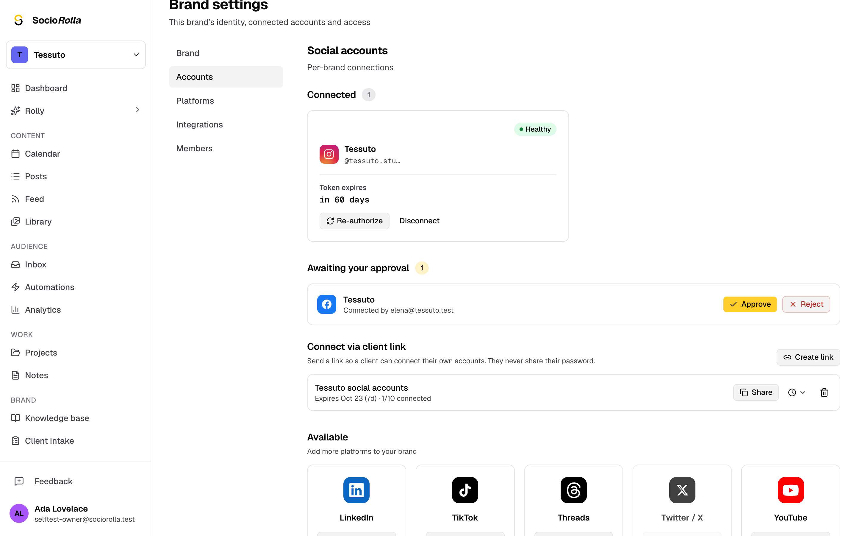 Step 7: What they connect waits for your approval before it can post.