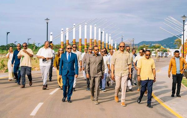 Dr Abiy Ahmed arriving at the Arba Minch Conference Resort inauguration