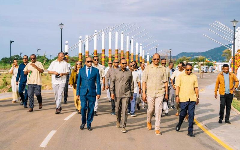 Dr Abiy Ahmed arriving at the Arba Minch Conference Resort inauguration