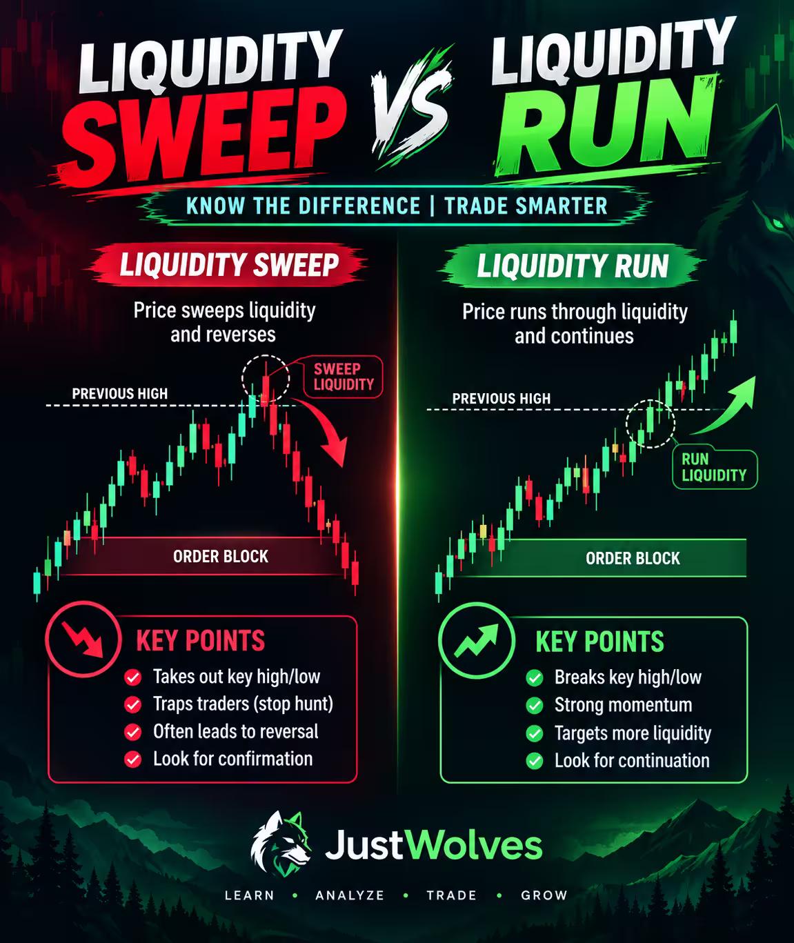 liquidity sweep vs run
