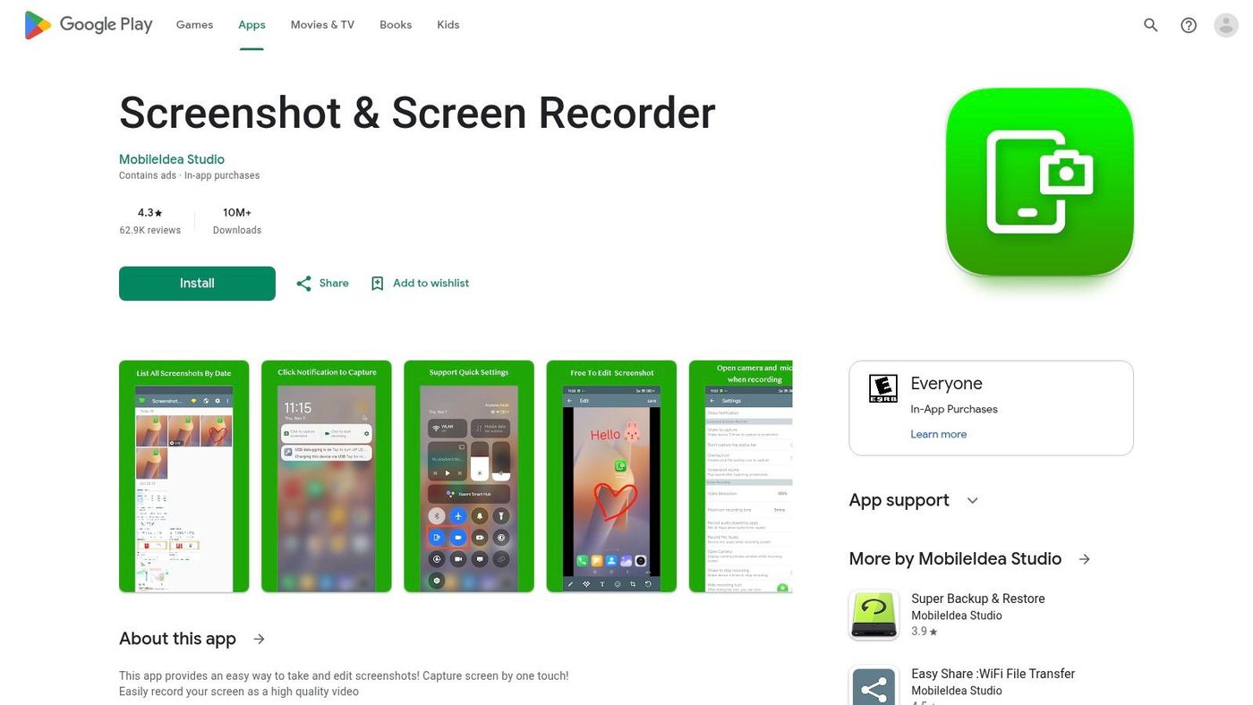 Screenshot & Screen Recorder (MobileIdea Studio)