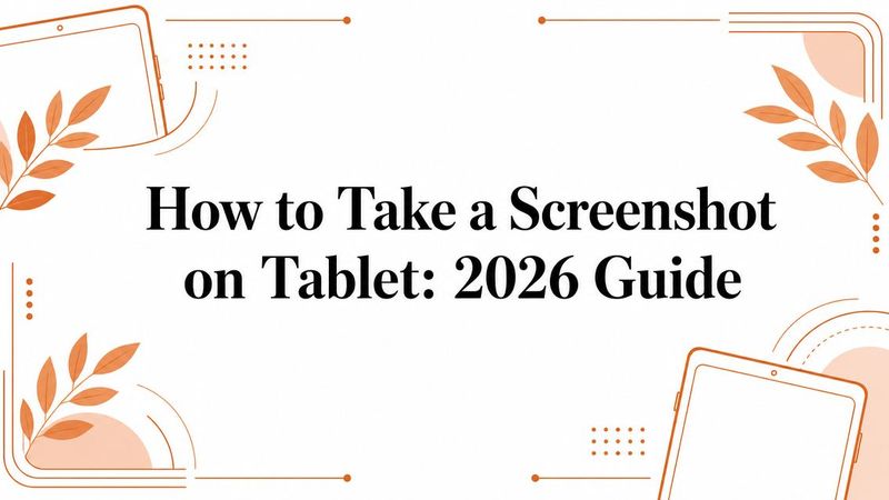 How to Take a Screenshot on Tablet: 2026 Guide