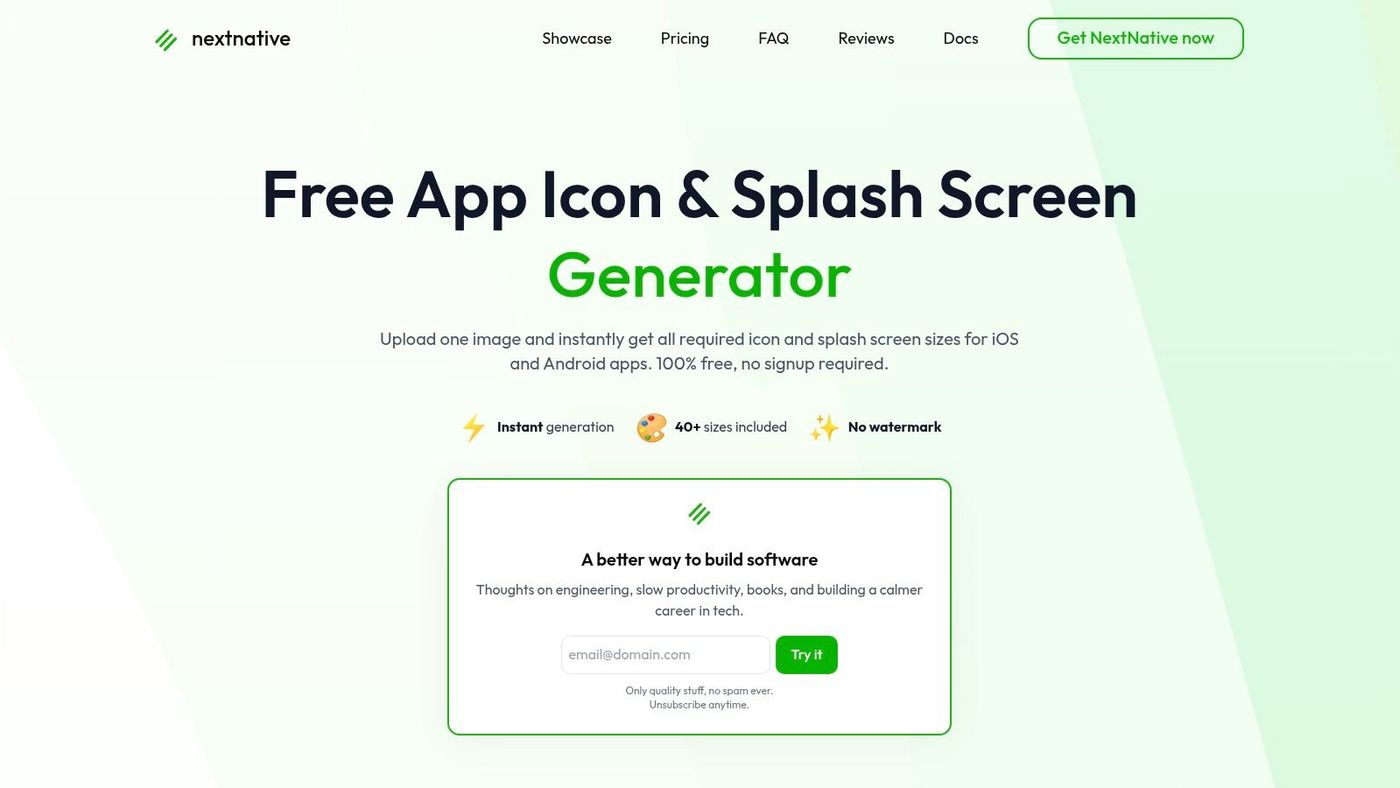 NextNative, Free App Icon & Splash Screen Generator