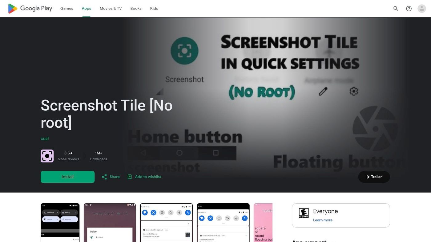 Screenshot Tile (No Root) by cvzi