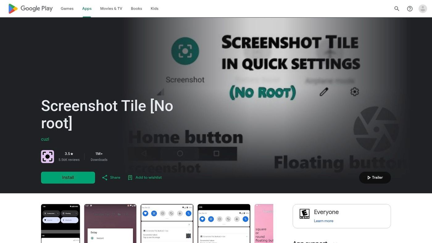 Screenshot Tile (No Root) by cvzi