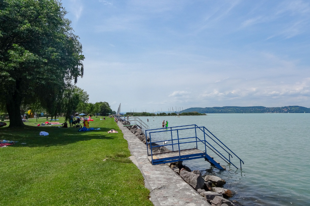 The lake Balaton from Zamárdi town where the festival is organized