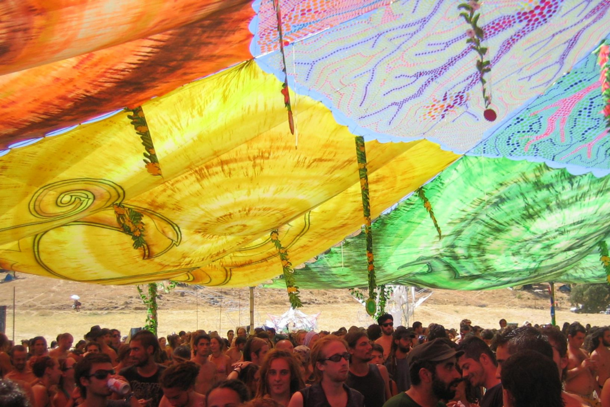 Psychedelic installations during boom festival