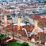 View from the Schlossberg to the old town of Graz