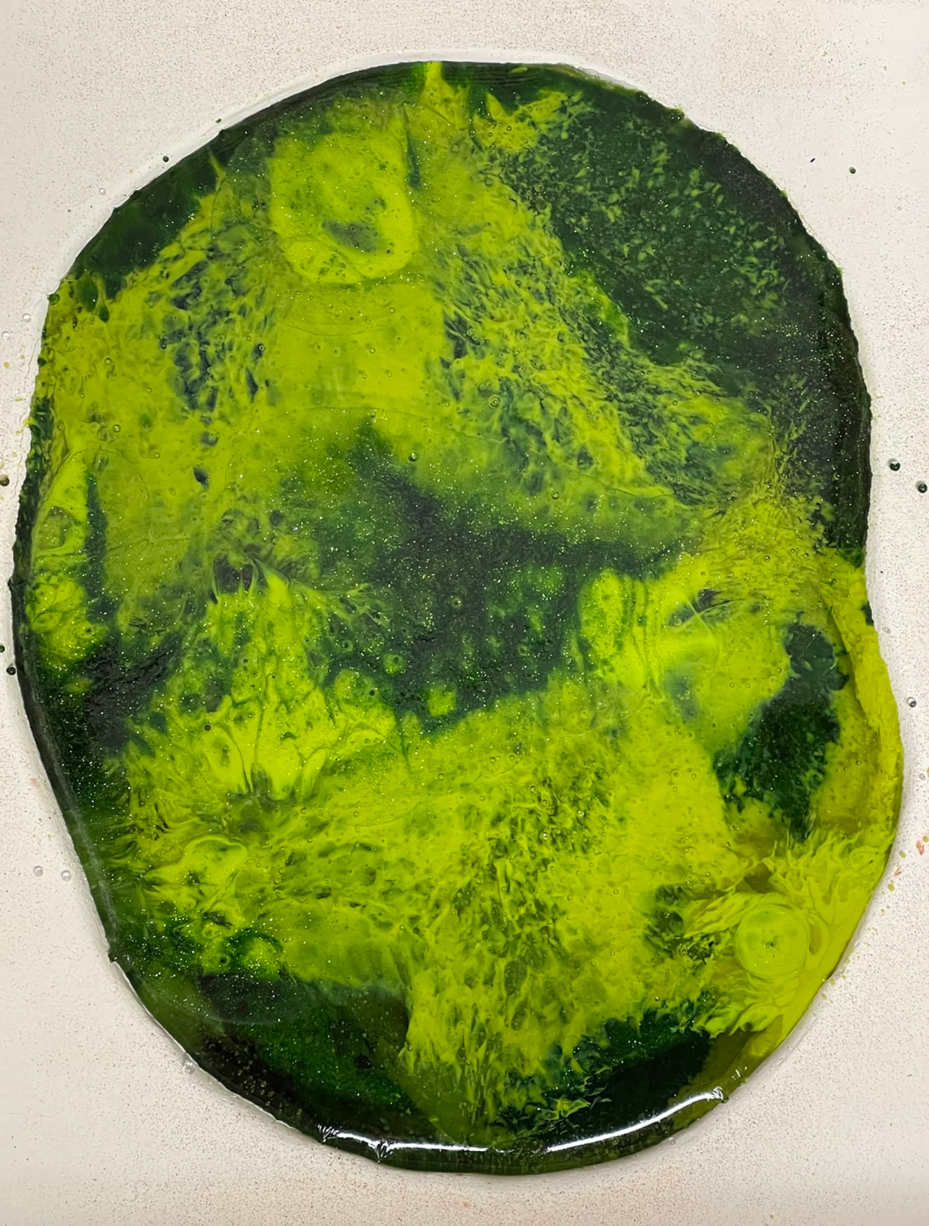 Image of a rounded blob consisting of shades of green.