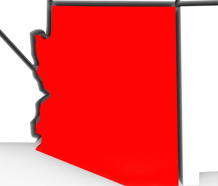 3d illustration of Arizona State map