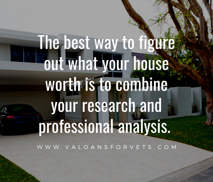 The best way to figure out what your house worth is to combine your research and professional analysis.