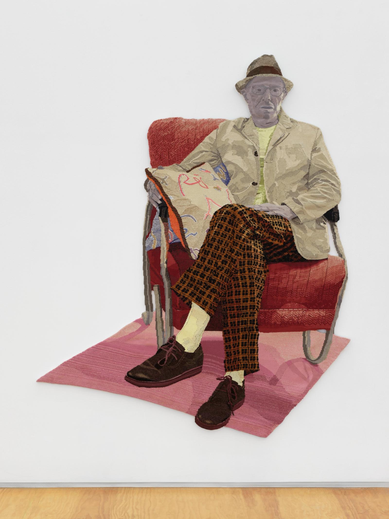 Elizabeth Radcliffe, Marc Camille, Linen, wool, cotton, rayon, cotton warp, 150 x 123 cm, 2017.