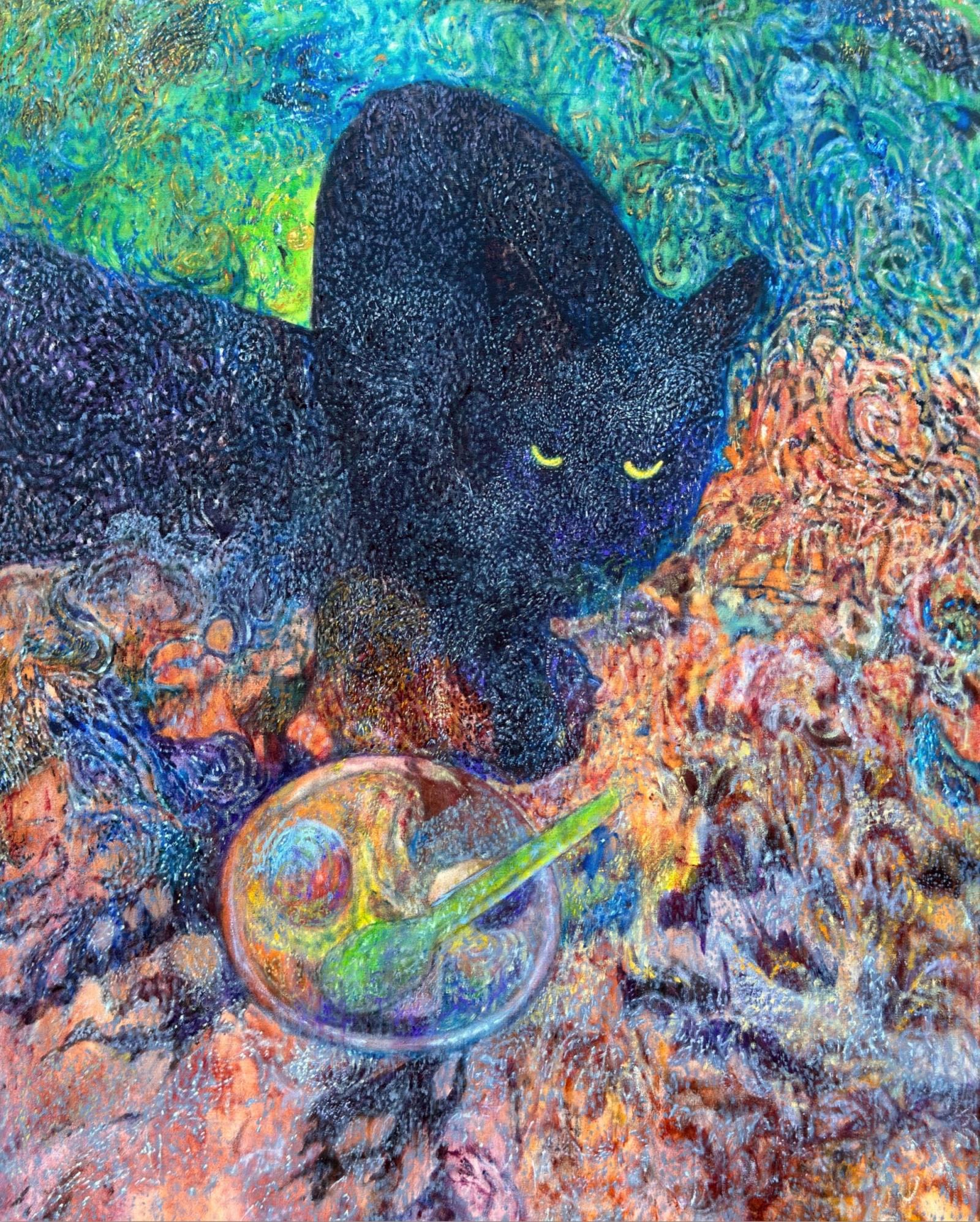 Evershifting Cosmos, Oil on canvas, 77.7 x 62.5cm.