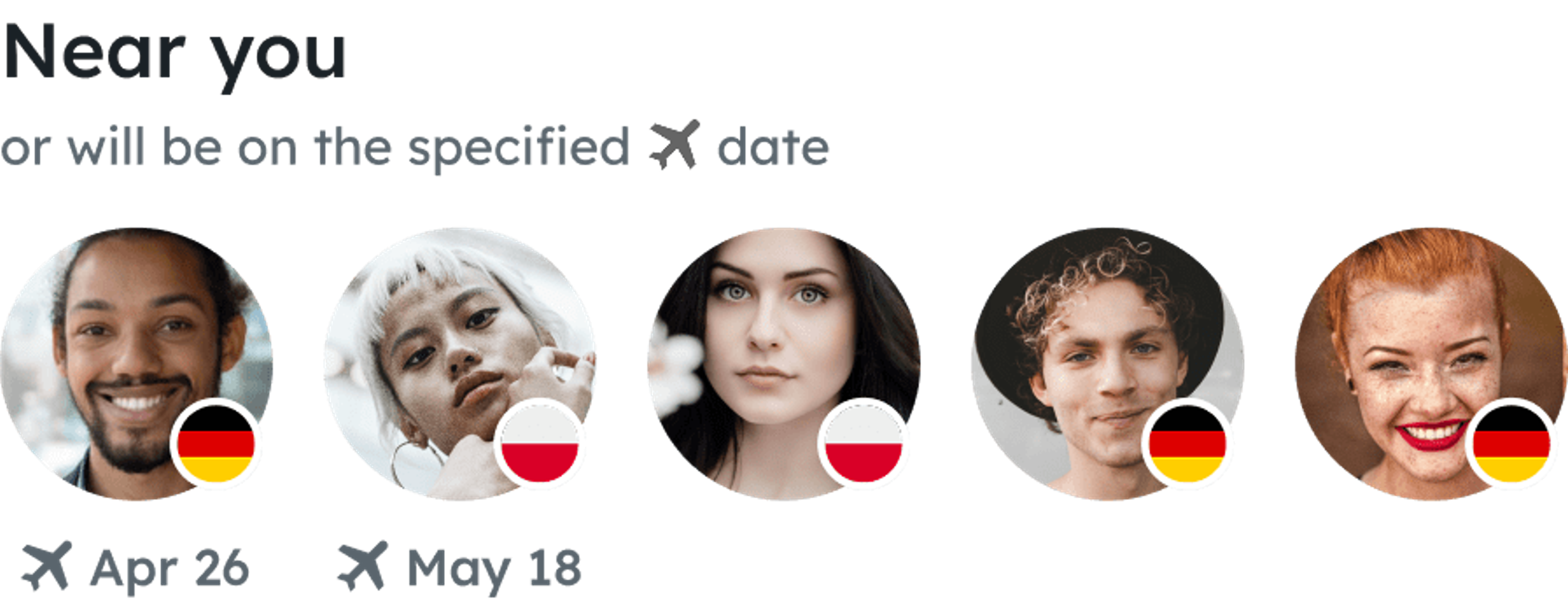 Near friends section sample from GoGlobers