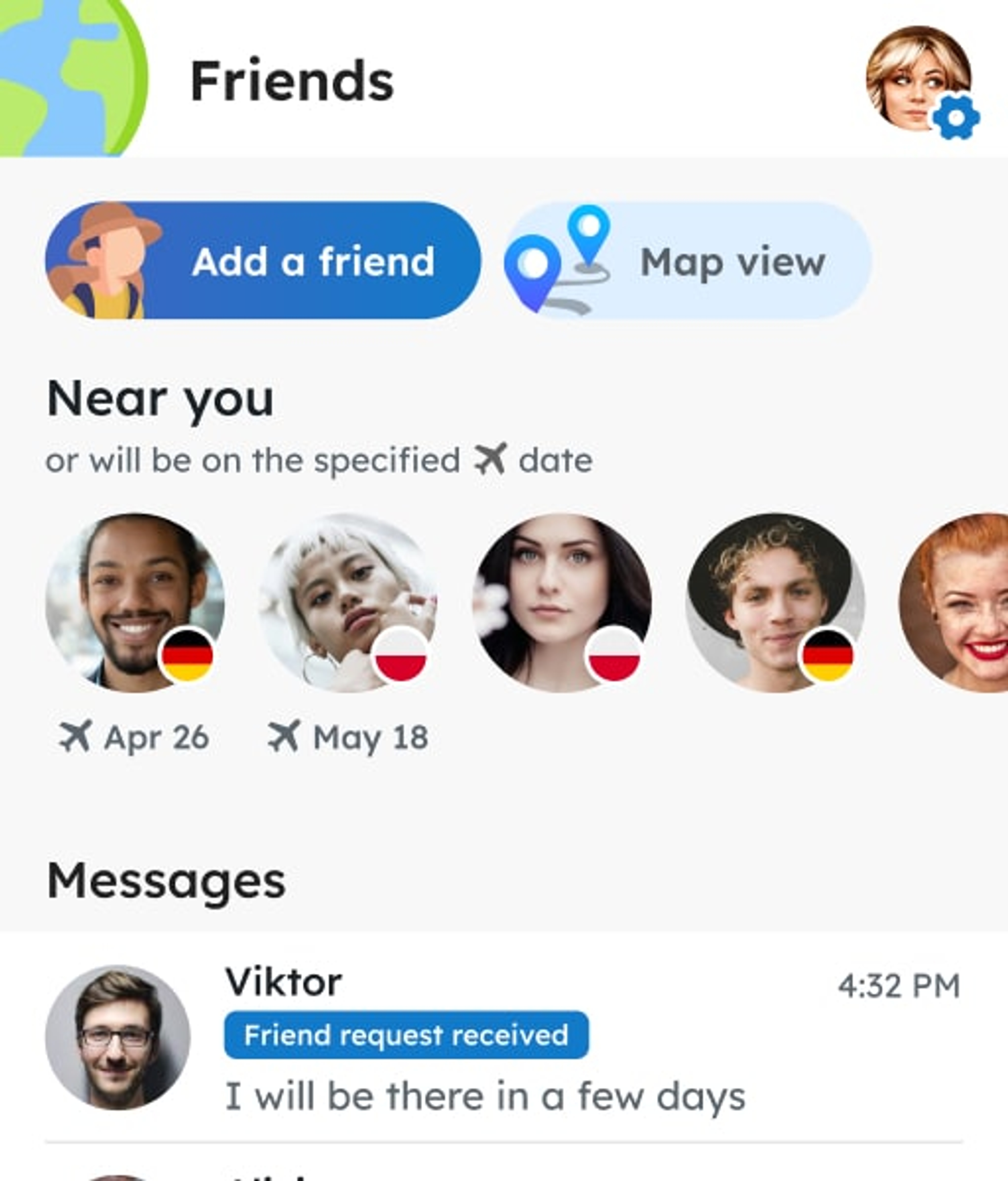 A sample work screenshot of the project called GoGlobers