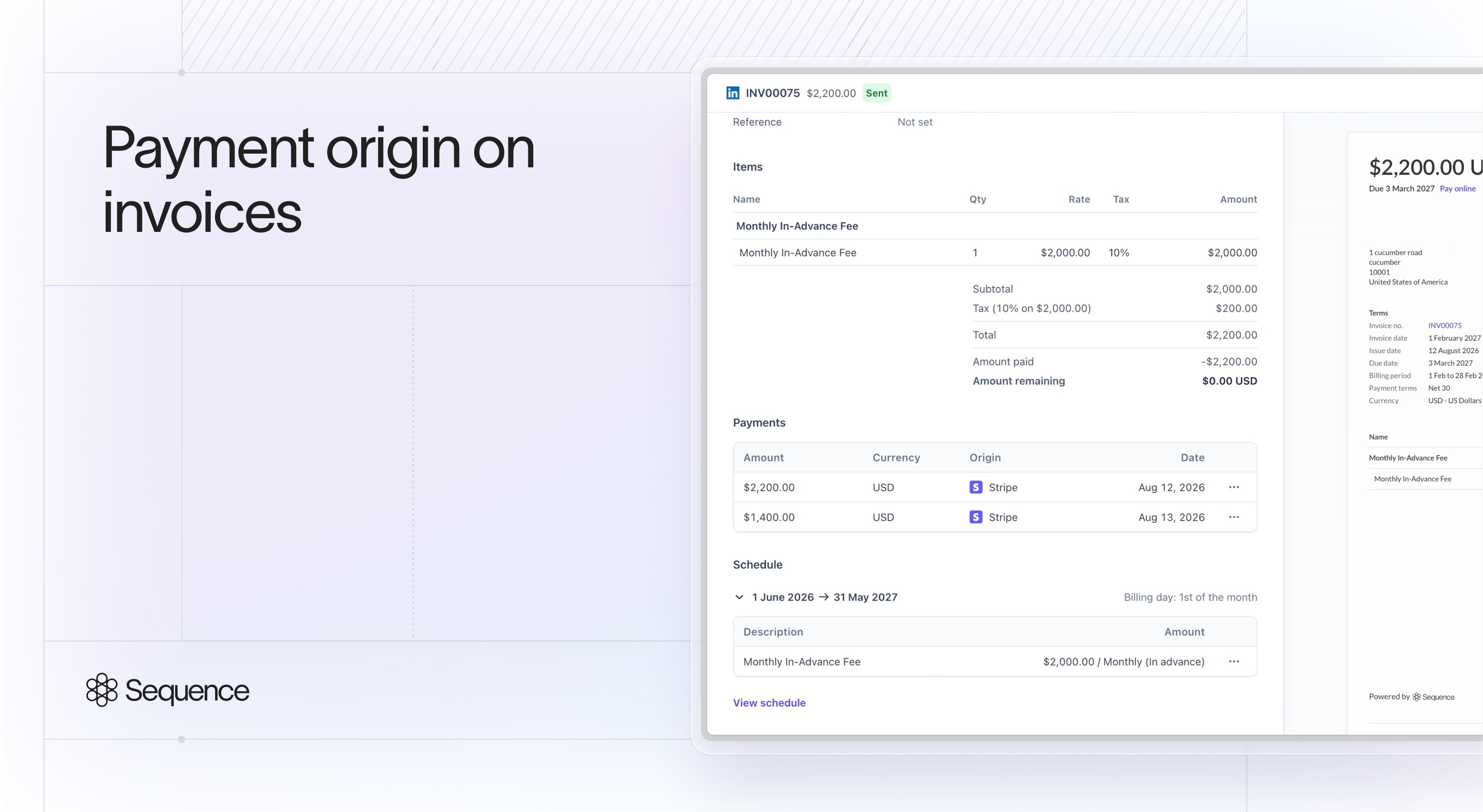 Payment origin on invoices