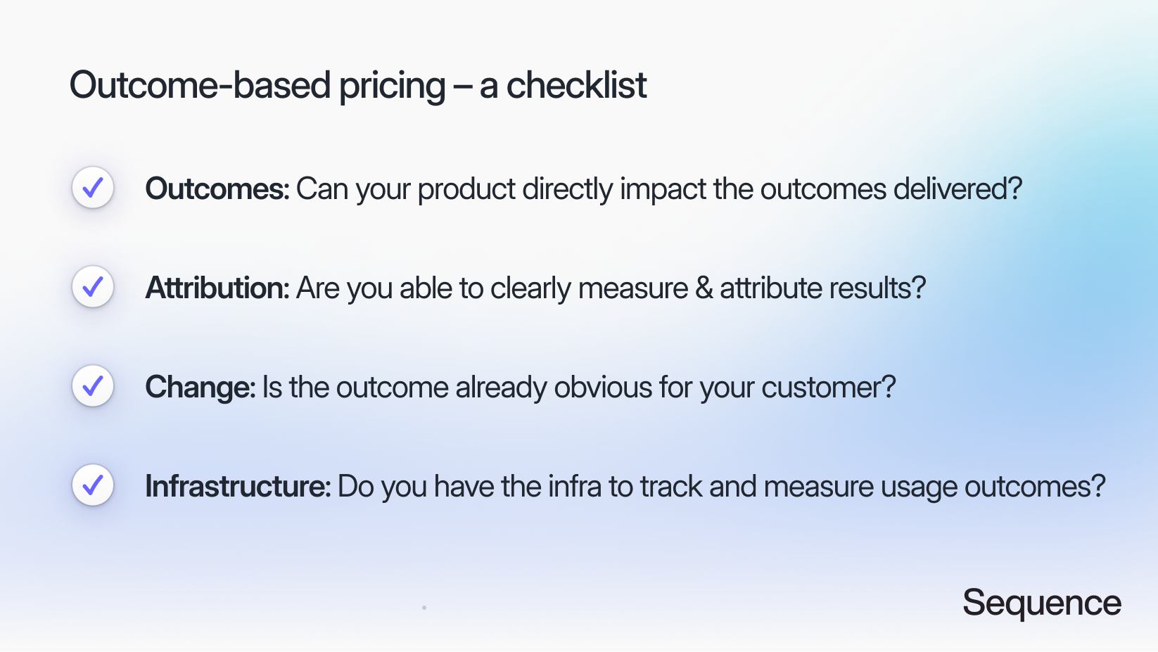 Outcome-based pricing – a checklist