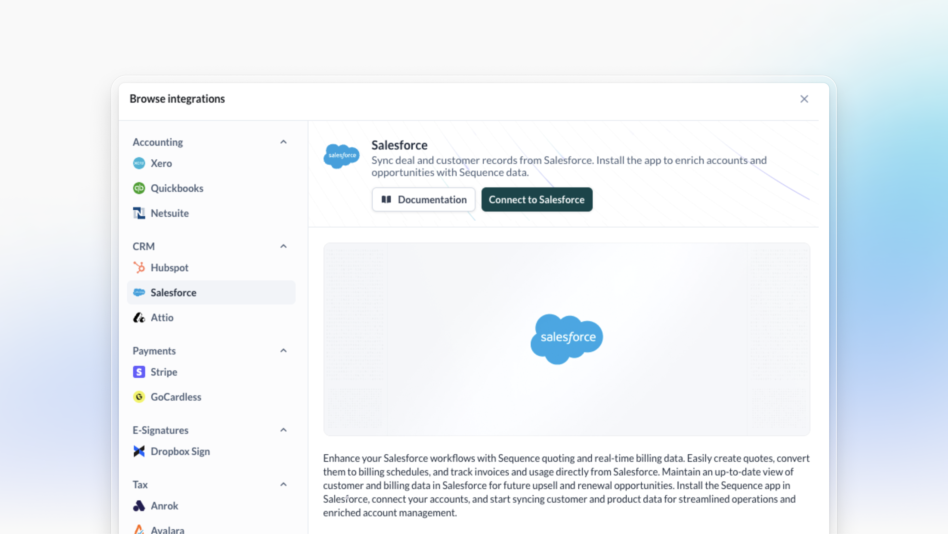 Salesforce integration