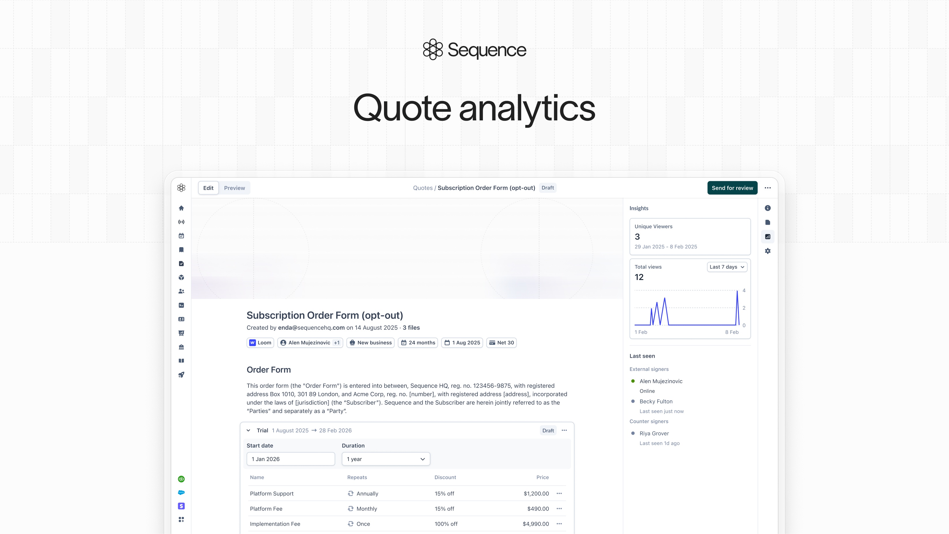 Quote analytics