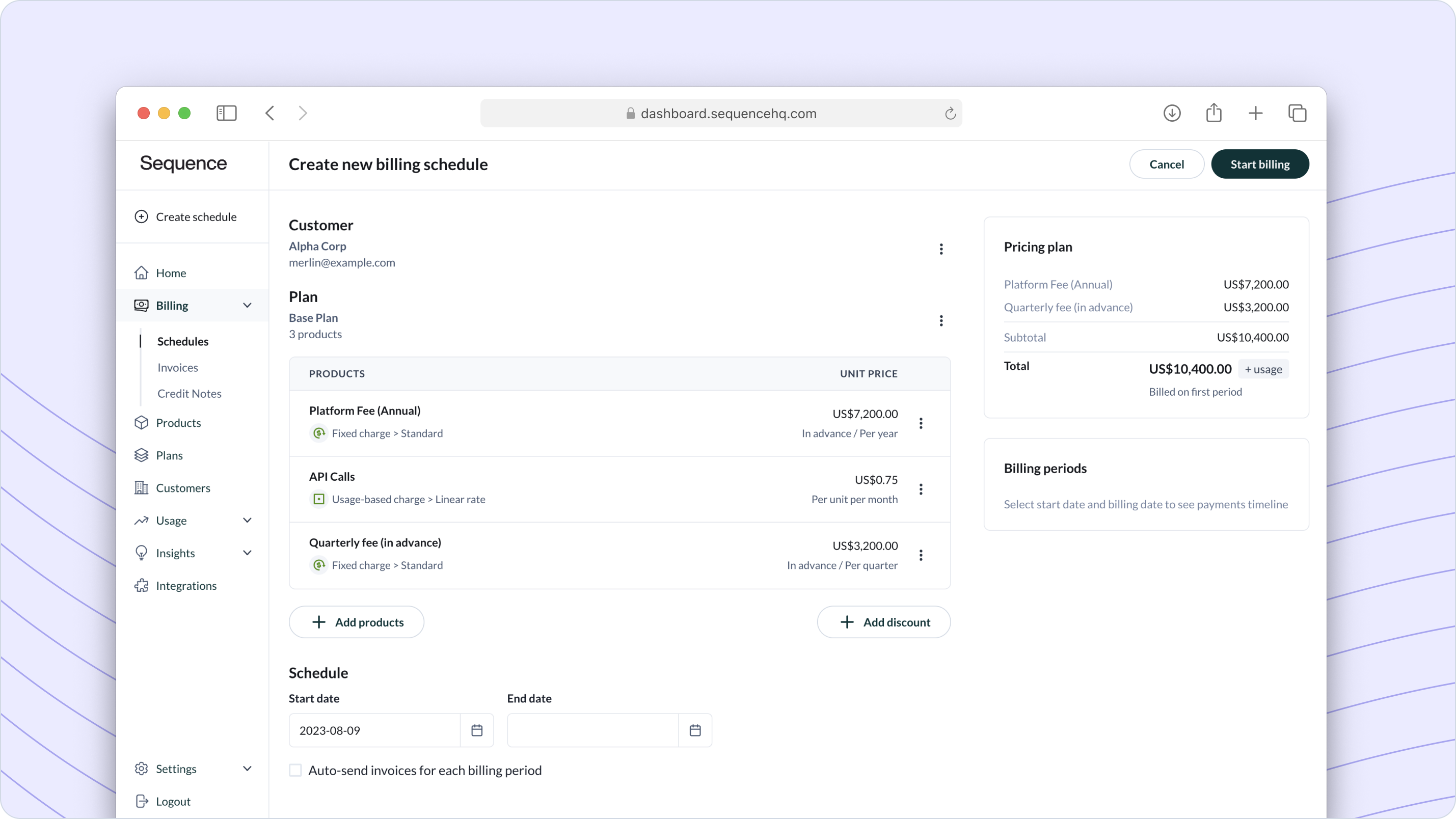 Combine multiple billing frequencies