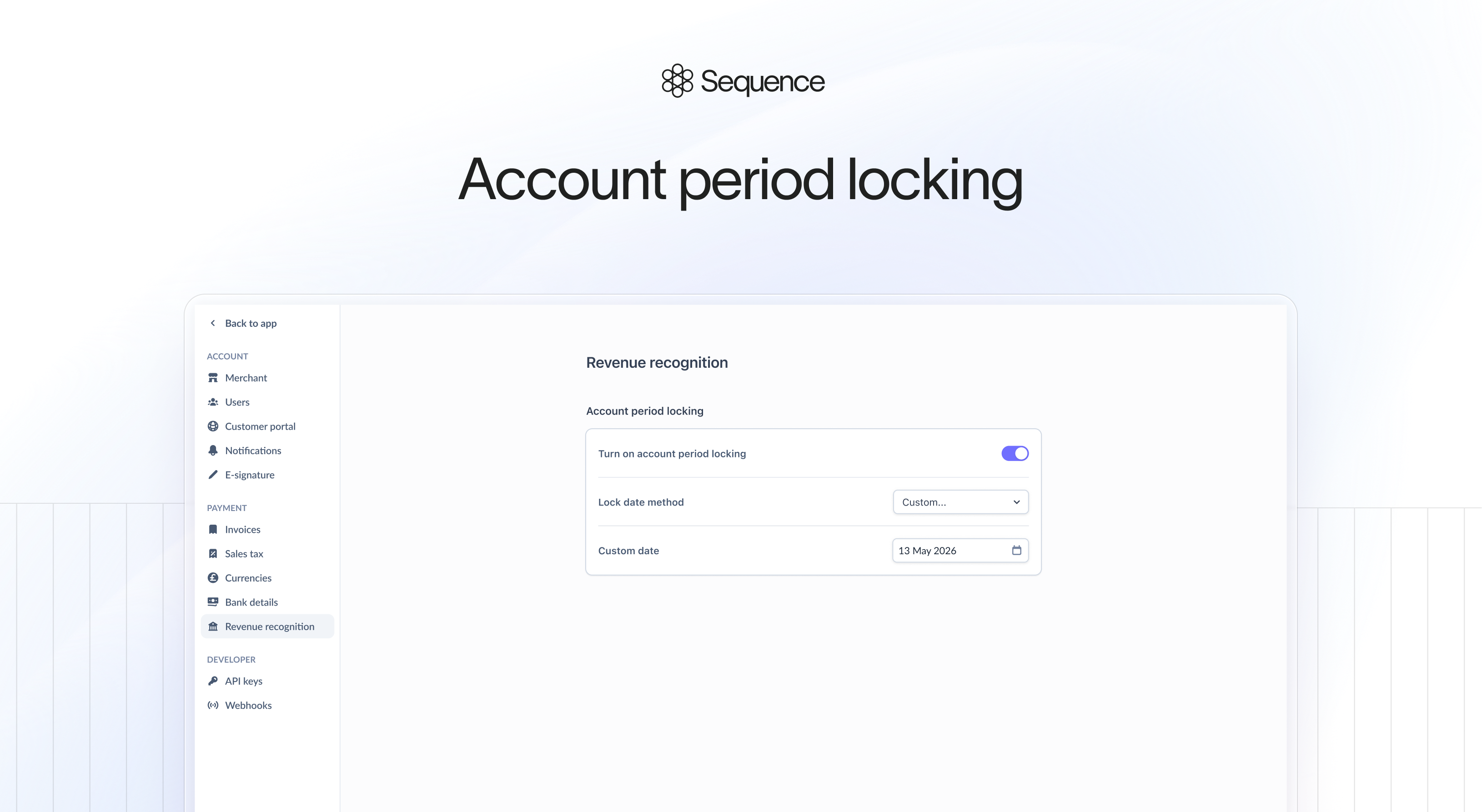 Account period locking