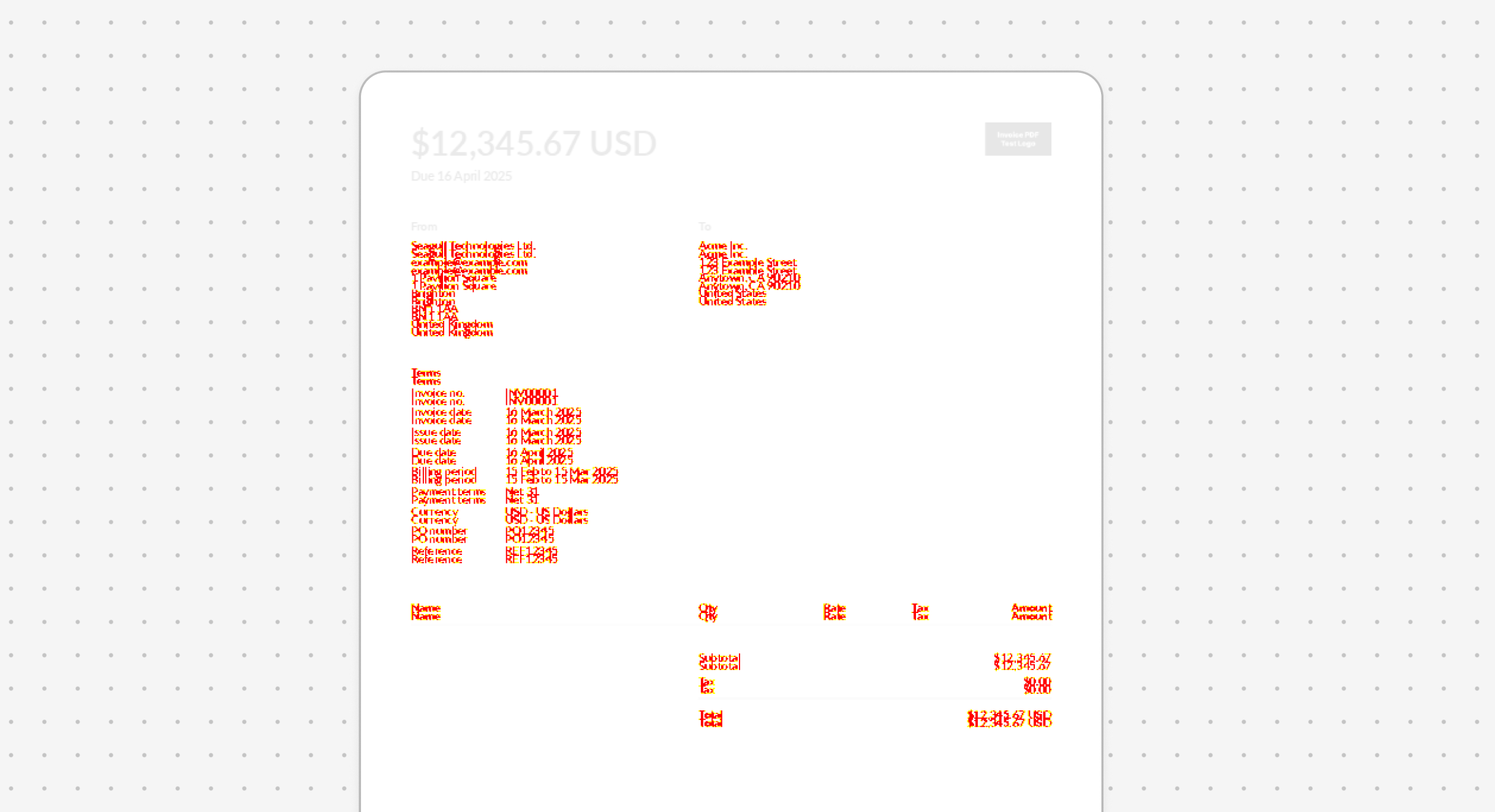An example of the visual diff Storybook produces when a visual regression test fails