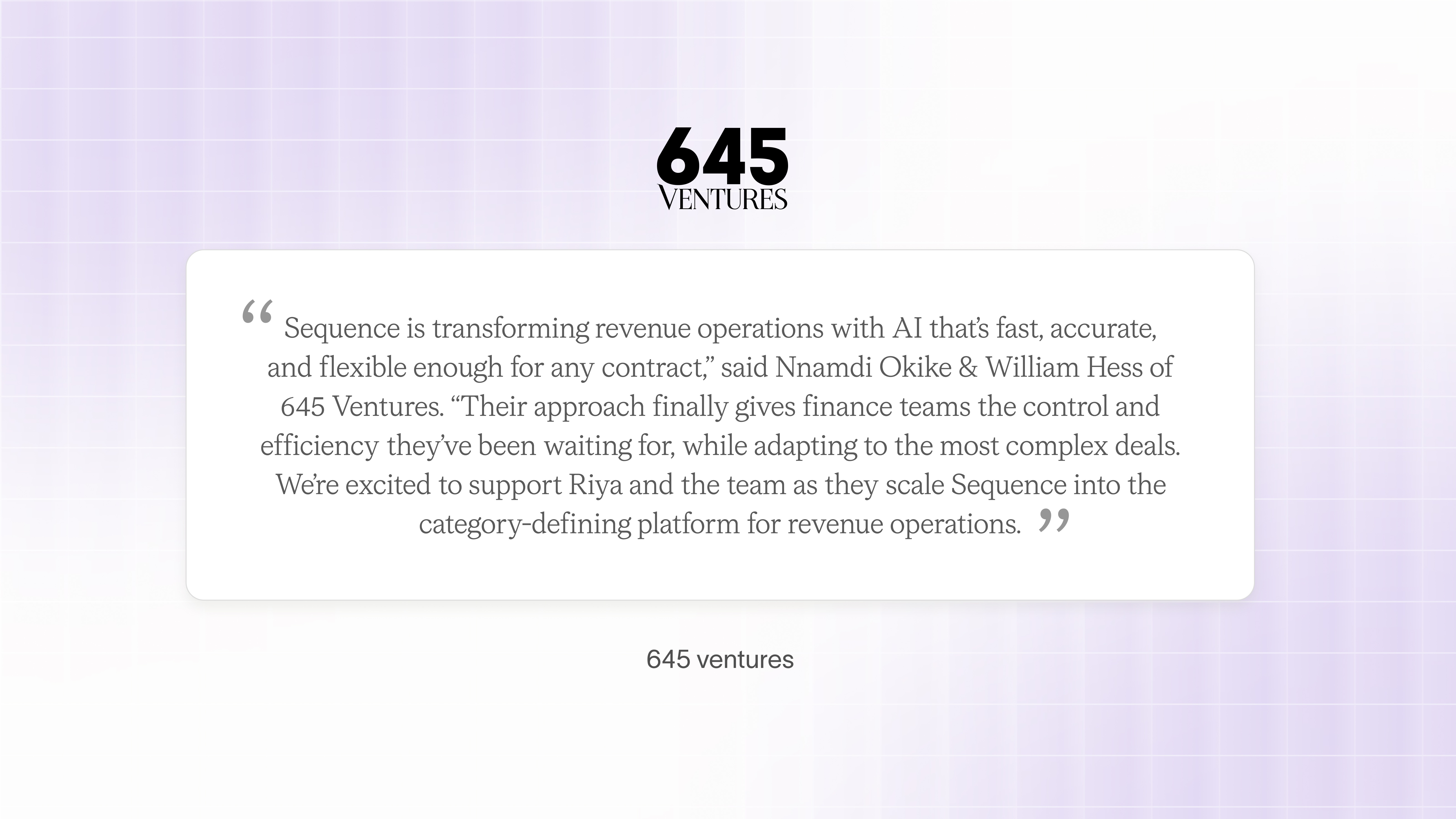 645 Ventures Quote.