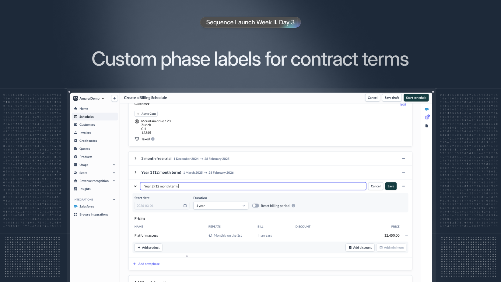 Custom phase labels fo contract terms