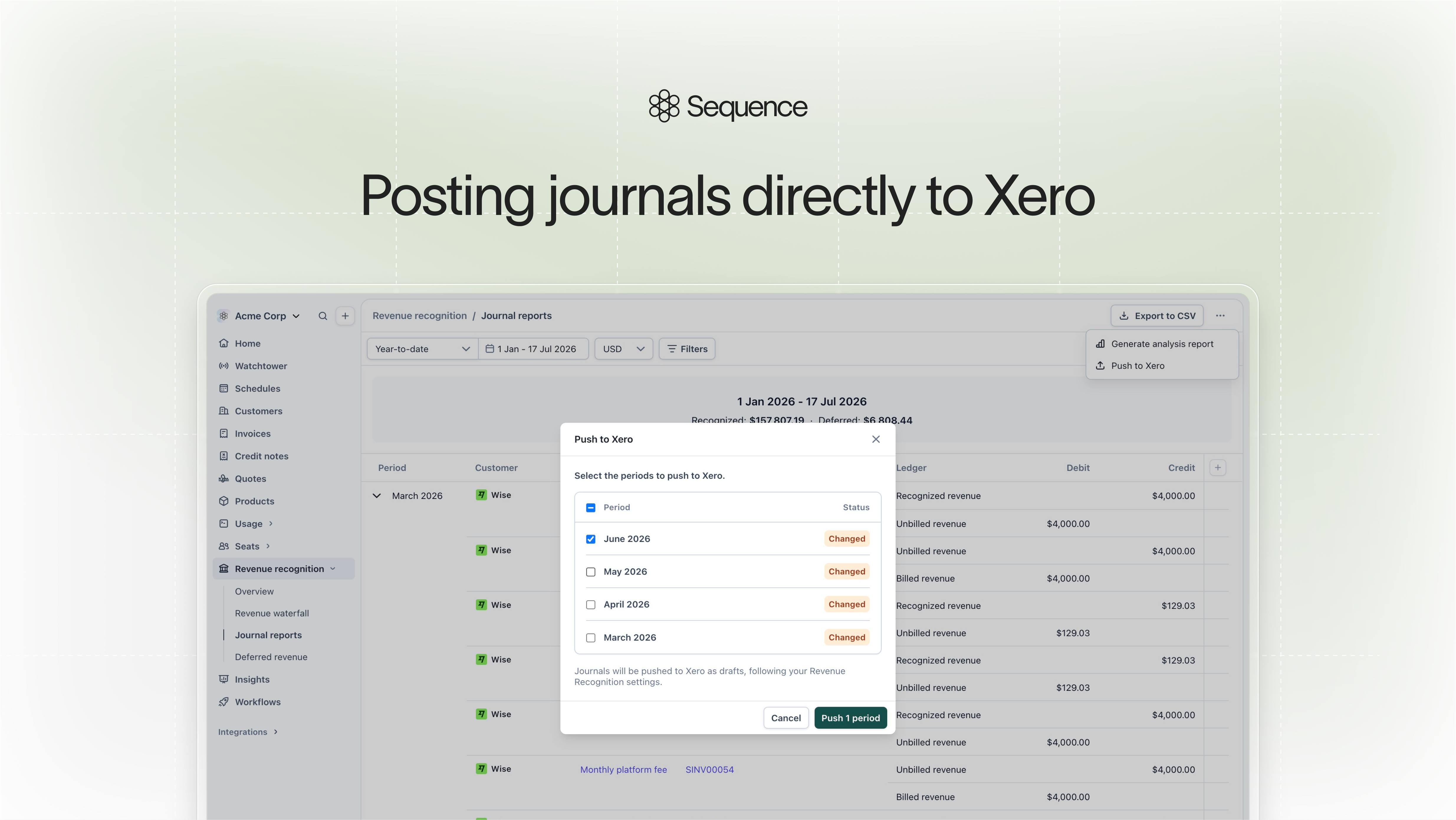 Xero journal post mode